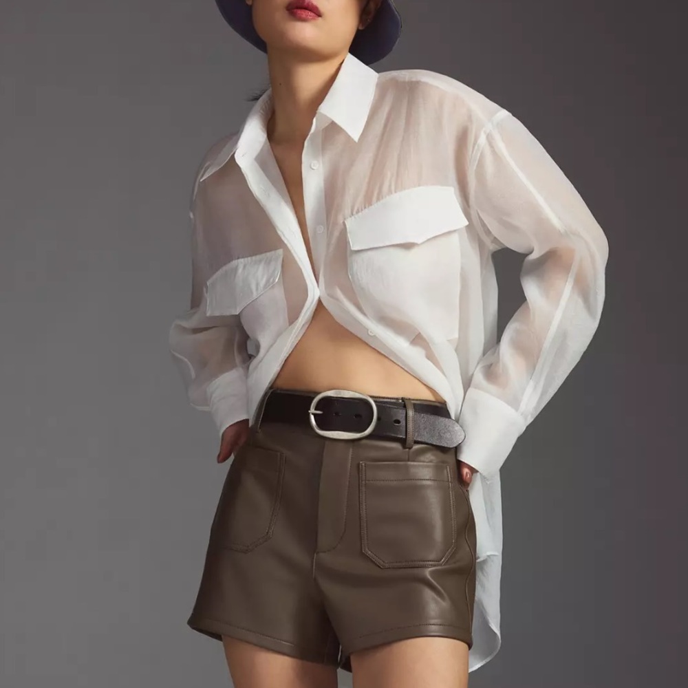 Maeve Faux Leather Colette Shorts